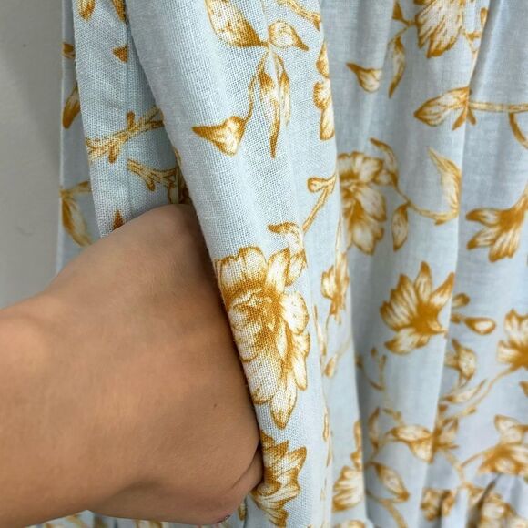 NEW Christian LaCroix Linen Foral dress in sky blue - Picture 5 of 7